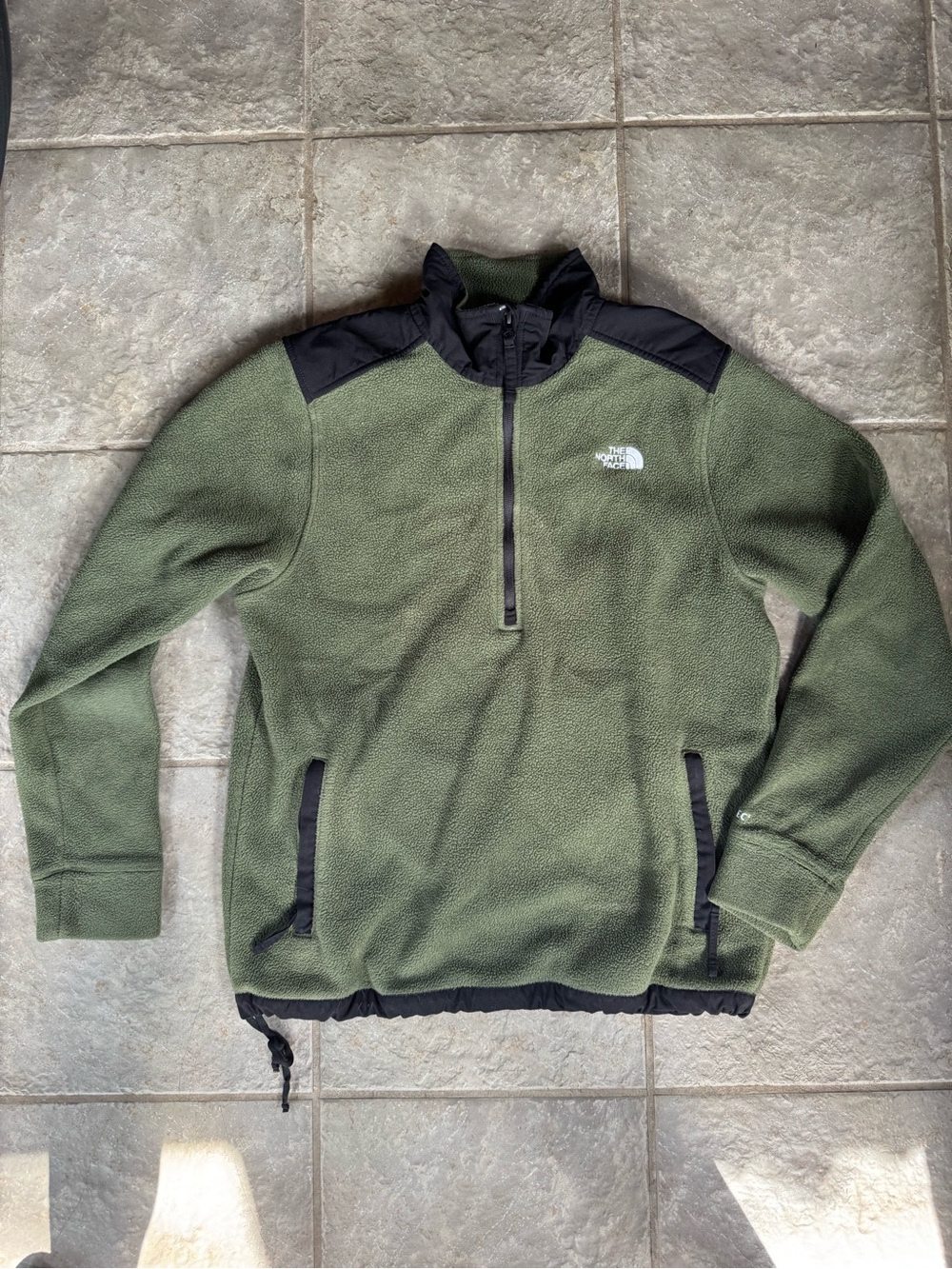 The North Face Olive Green Lightweight Fleece Quarter-Zip Shirt Jacket